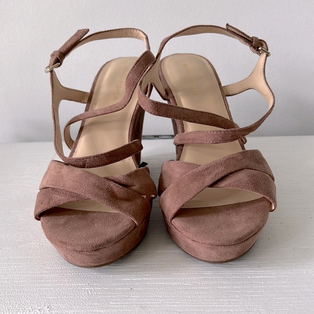 NEW • Heel Sandals - Size 9 US - Mocha rosé - 4 inch tall - Side Buckle